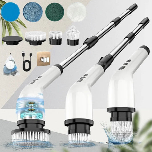 Electric Cleaning Brush with 7PCS Heads Bathroom Kitchen Cordless Handheld Shower Scrubber Spin Cleaner Multifunctional Cleaner