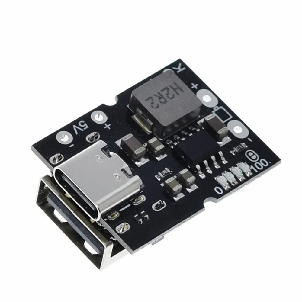 Type-C USB 5V 3A Boost Converter Step-Up Power Module Charge/Discharge Battery Protection Board With Switch LED Indicator