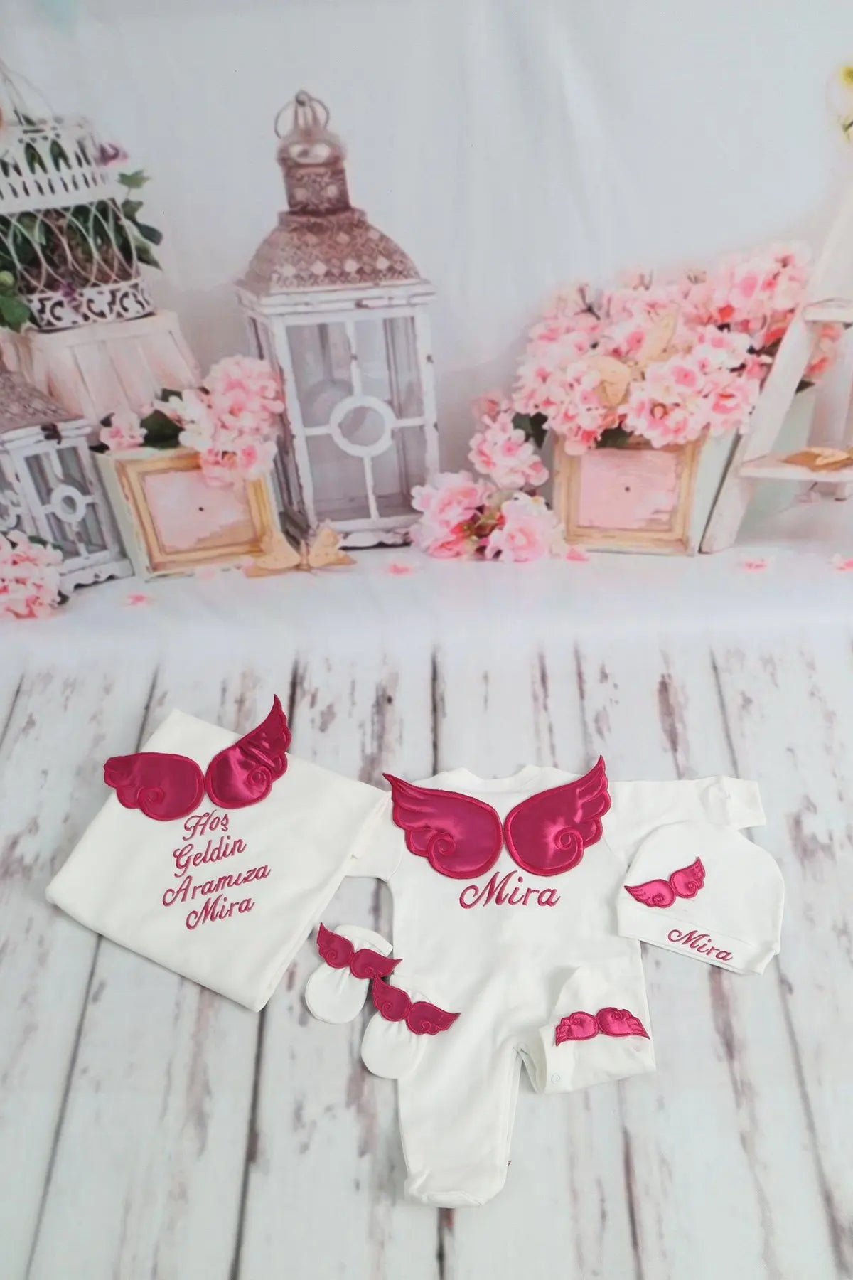 Dollbling Newborn 5pcs Layette Outfits Set Baby Tuxedo Outfit 0-3M Handmade Embroidery Wheat Jewels Crown Parajams Gift Set