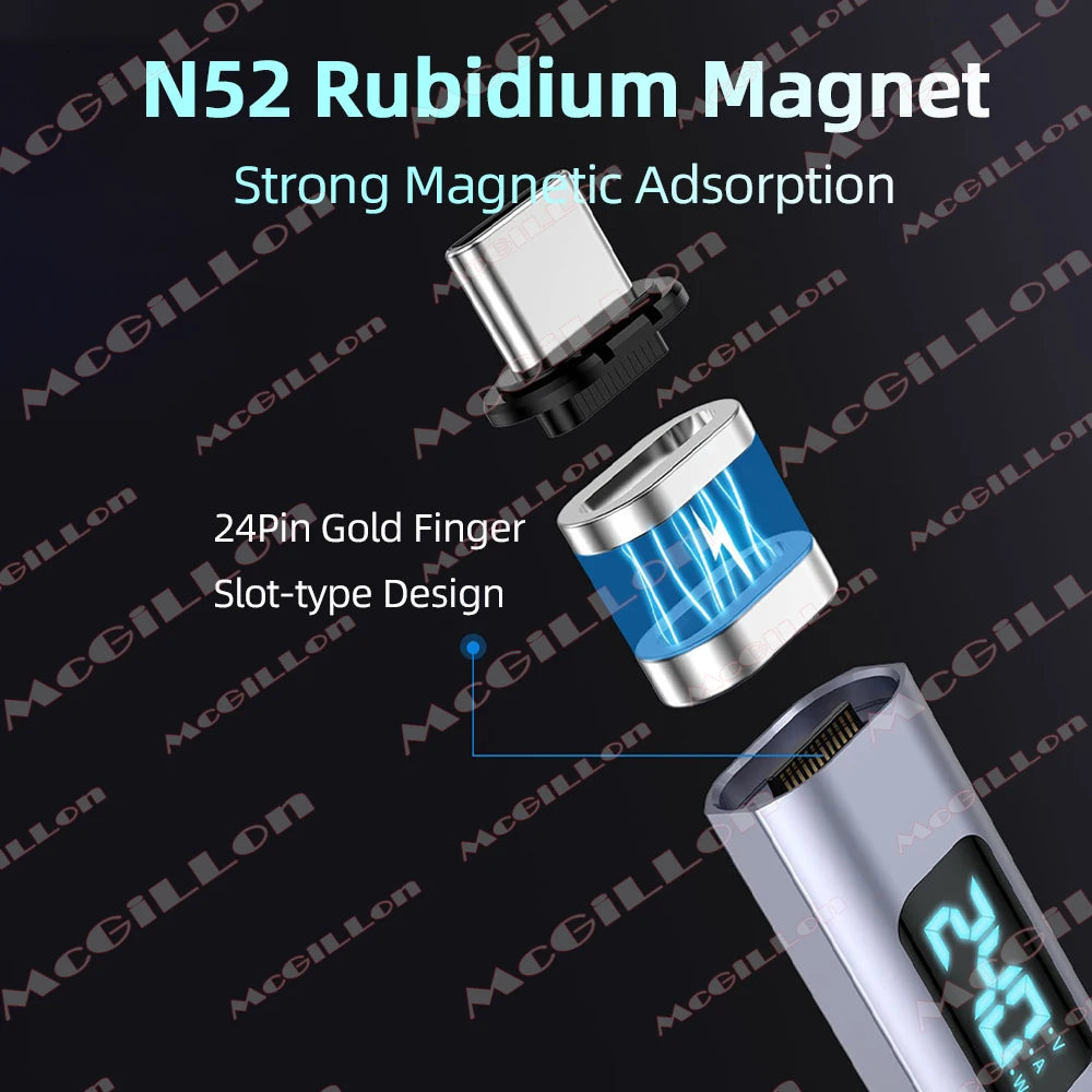 USB4.0 80Gbps 240W Thunderbolt 5 Magnetic Adapter Type C To USB C Fast Charge Magnet Converter Cable 16K@60Hz 5A Type C Adapter