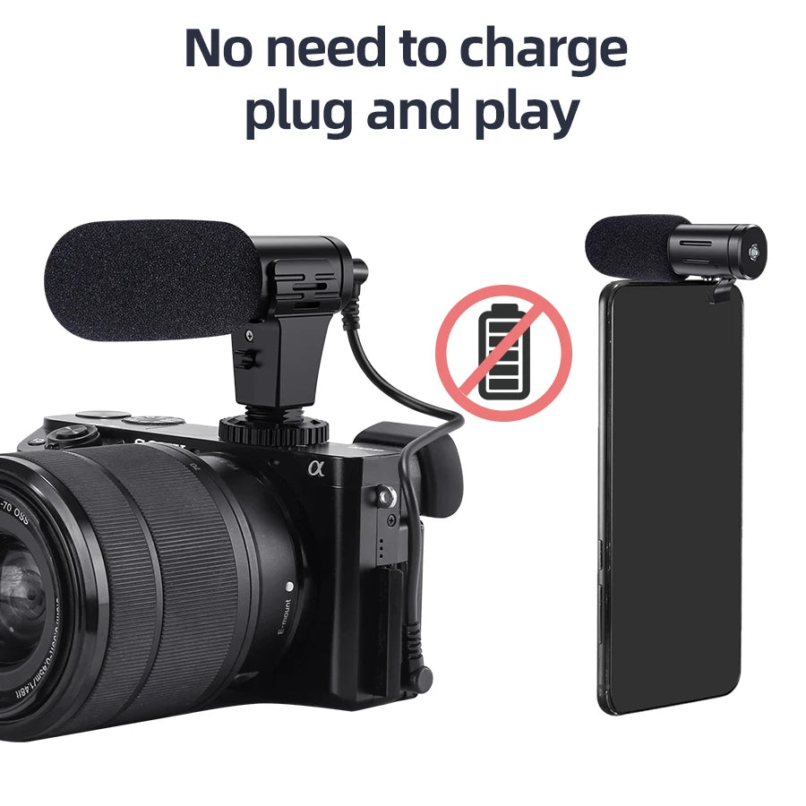 MAMEN Video Recording Microphone with ConyHair Windshield 3m Distance Cardioid Pickup for Camera Phone Livestream Vlog Interview