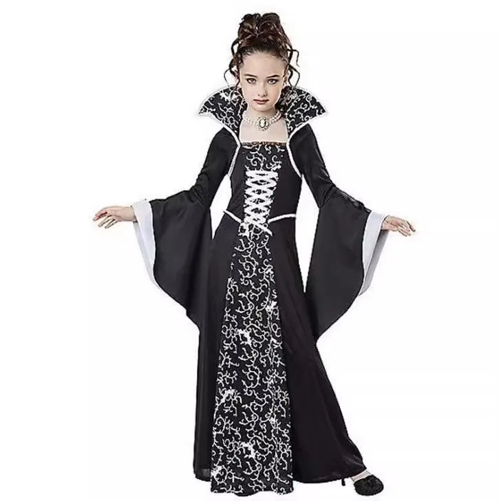 Halloween Costume for Kids Halloween Fantasy Vampire Costume Girls Witch Cosplay Children's Performance Clothing for Party