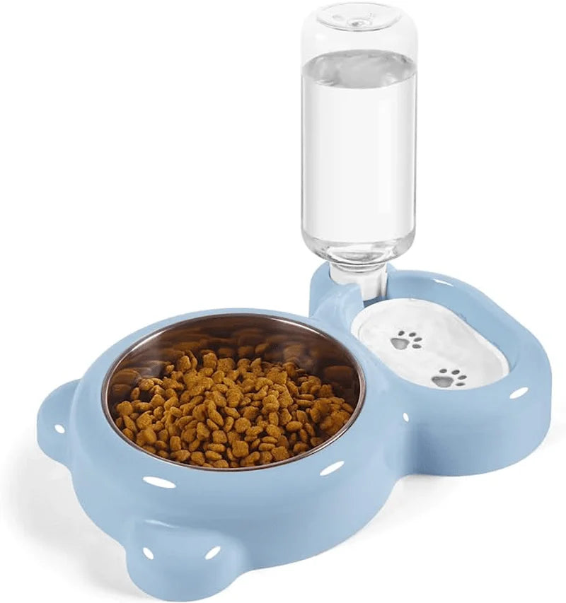 Keep Your Pet Hydrated and Well-Fed with This 2-in-1 Food and Water Bowl Set and Automatic Water Bottle!