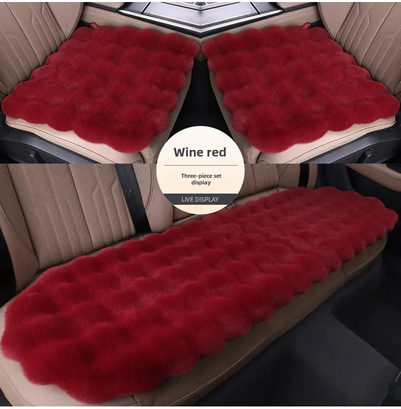Universal Winter Car Seat Cushion Imitation Rabbit Fur Car Seat Cover Thick Plush Soft and Warm  Plush Car Seat Cushion