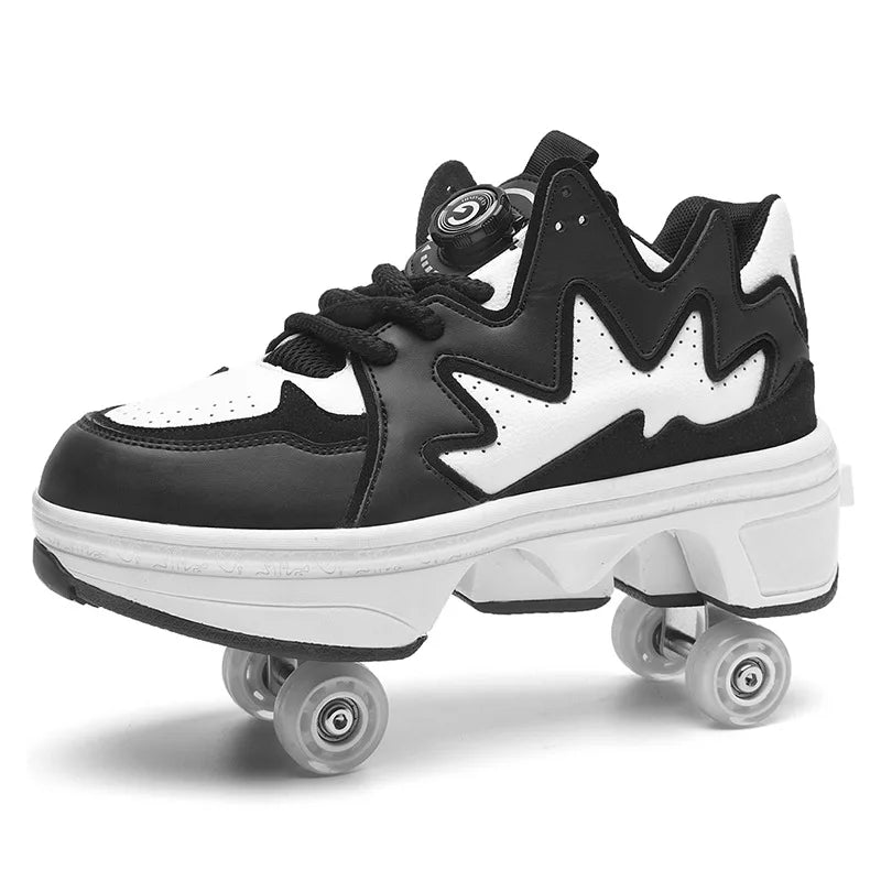 Stylish skating: 2-in-1 white convertible roller skates, leading the way in roller skating and making the best gift for friends.