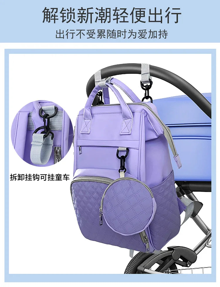 Diaper Bag Backpack Baby Essentials Travel Tote Multifunction Waterproof with Changing Station Pad Stroller Straps Big for Mommy