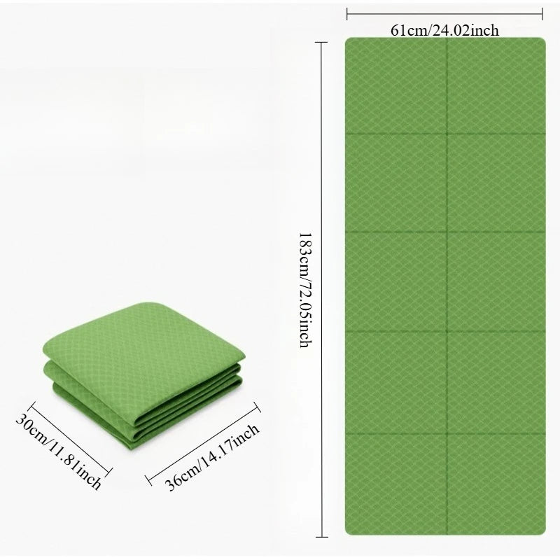 TPE Folding Yoga Mat Sports Anti Slip Shock-absorbing Fitness Folding Mat High-density 6mm Portable Belt Wear-resistant Rest Mat