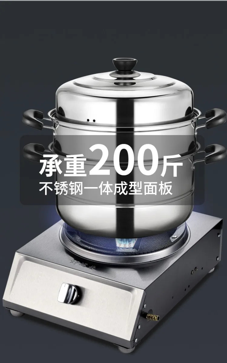 Single Double Burner Stainless Steel Gas Stove High Pressure LPG Commercial Home Cooking IAA