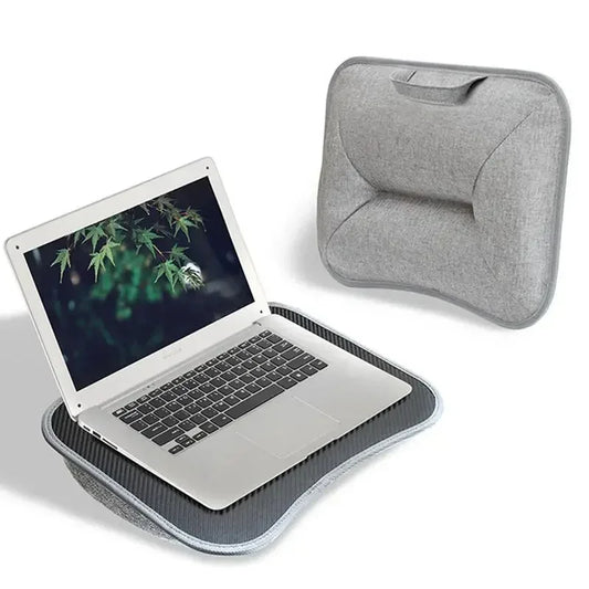 Multifunctional Laptop Desk With Cushion and Filled with Foam Particles, Small Pillow Table, Hard Mouse Pad Large Computer Desks