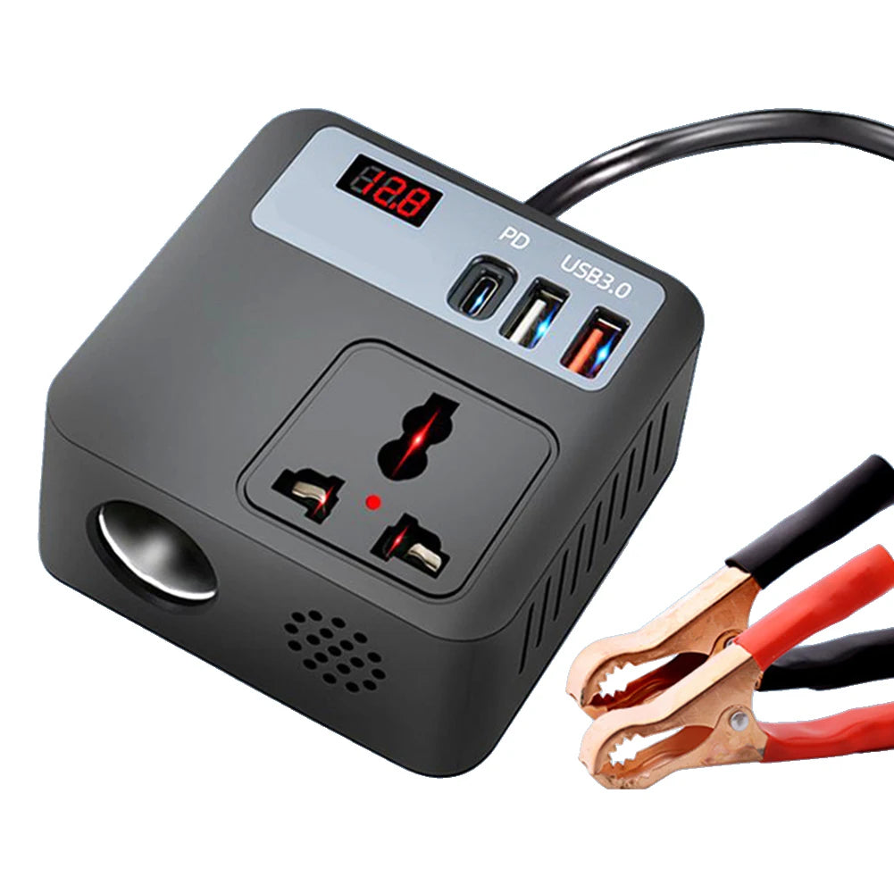 12v To 220v Car Adapter Car Charger 220V Adapter White, Black 12V Inverter 100W Power 12V To 220V Output Travel Charging