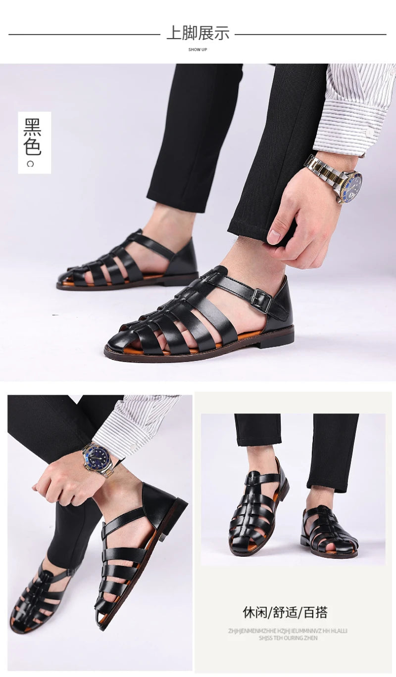 Summer New Roman Sandals Plus Size Casual Fashion Outdoor Beach Shoes Lightweight Non Slip Breathable Big Size Footwear For Men