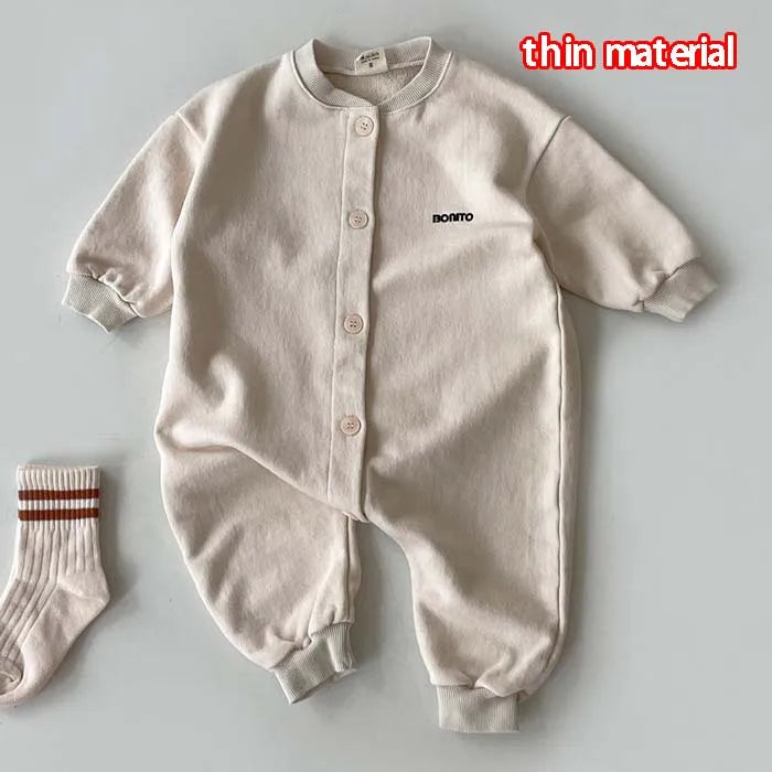 Autumn Winter Newborn Baby Clothes Letter Print Boy Romper Warm Infant Girl Soft Fleece Jumpsuit Pajamas 2023 Bodysuit for 0-24M