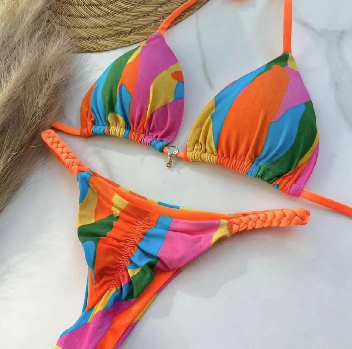 Swimwear Women Leopard Printed Sexy Bikini Set Striped Beachwear Summer Swimsuit Two-pieces Thong Bathing Suit Biquinis