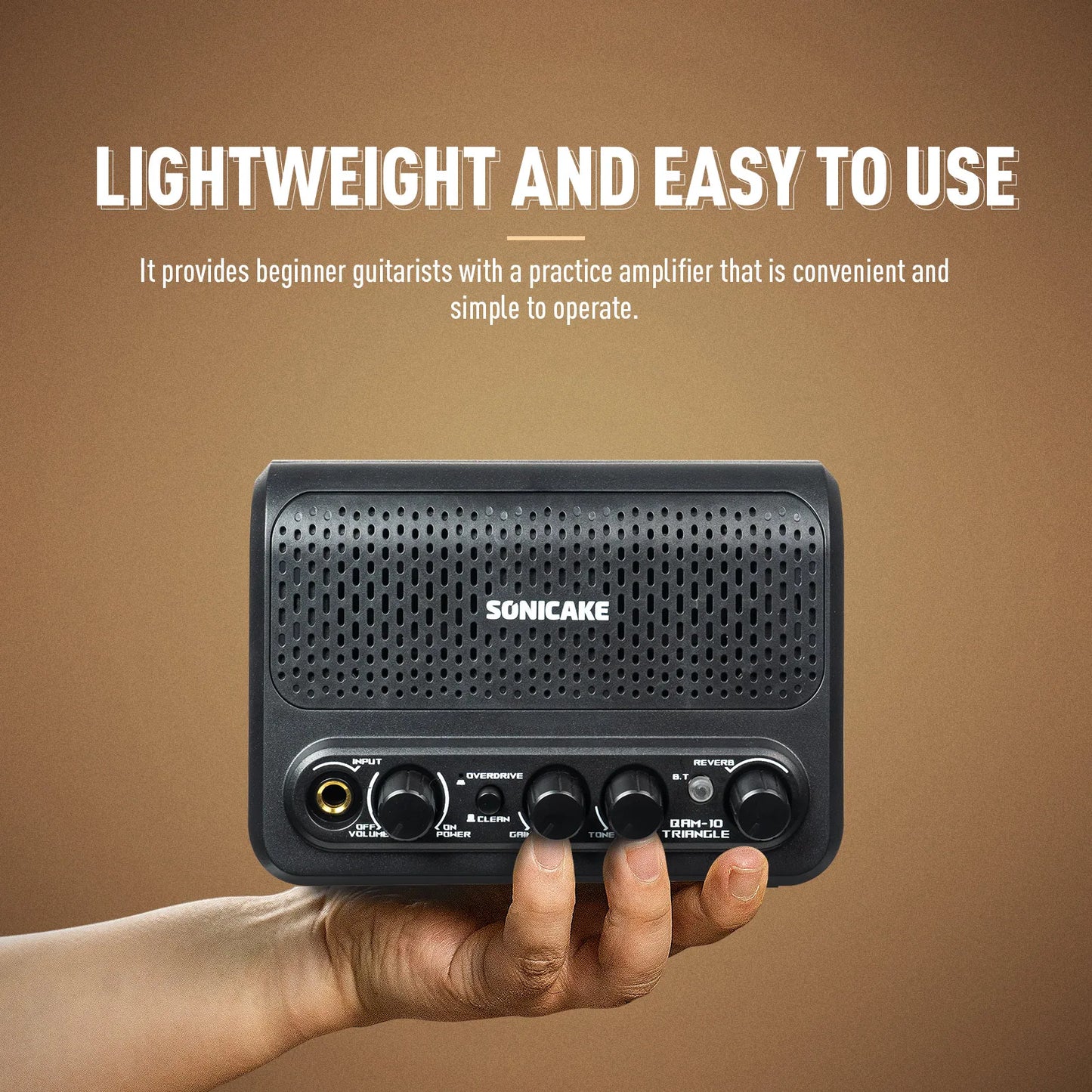 SONICAKE Dual 5W Guitar Combo Amplifier Speaker USB Chargeable Wireless Audio for electric acoustic guitar