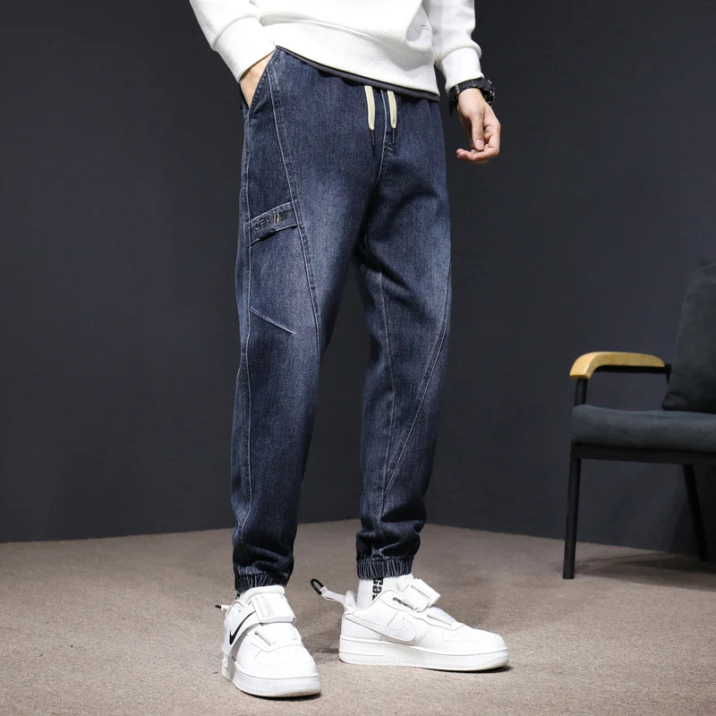 Jeans Men's Fall 2025 New Loose Leg Harem Pants Men's Elastic Waist Casual Pants