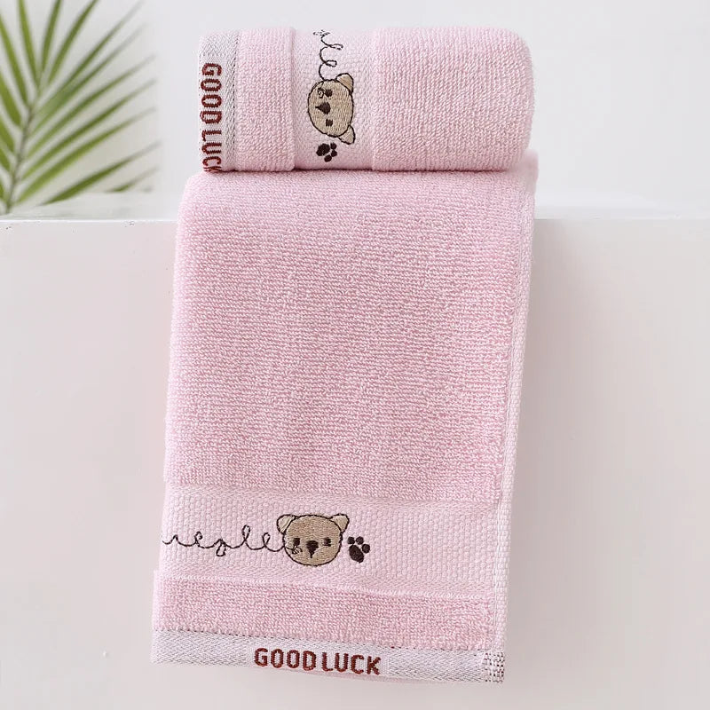 Baby Towels Cotton Bath Towel  Handkerchief Face Washcloth Cute Cartoon Bear Hand Wipe Soft Children Towels Kids Newborn Bathing