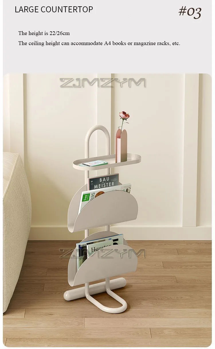 3-Tier Save Space Side Table Removable Sofa Side Cabine Living Room Balcony Coffee Table Magazine Bookcase Bedroom Bedside Shelf