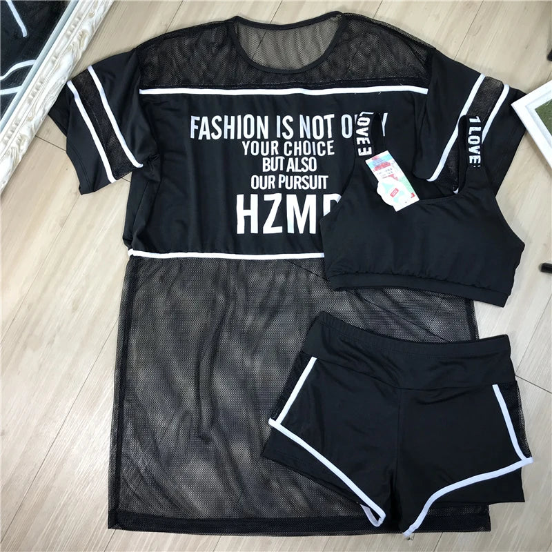 Large Size Women's Swimsuit Tee-Piece Set Conservative Bikini Spor Student Little Fraance Sle Teenage Girl Flat Footwear