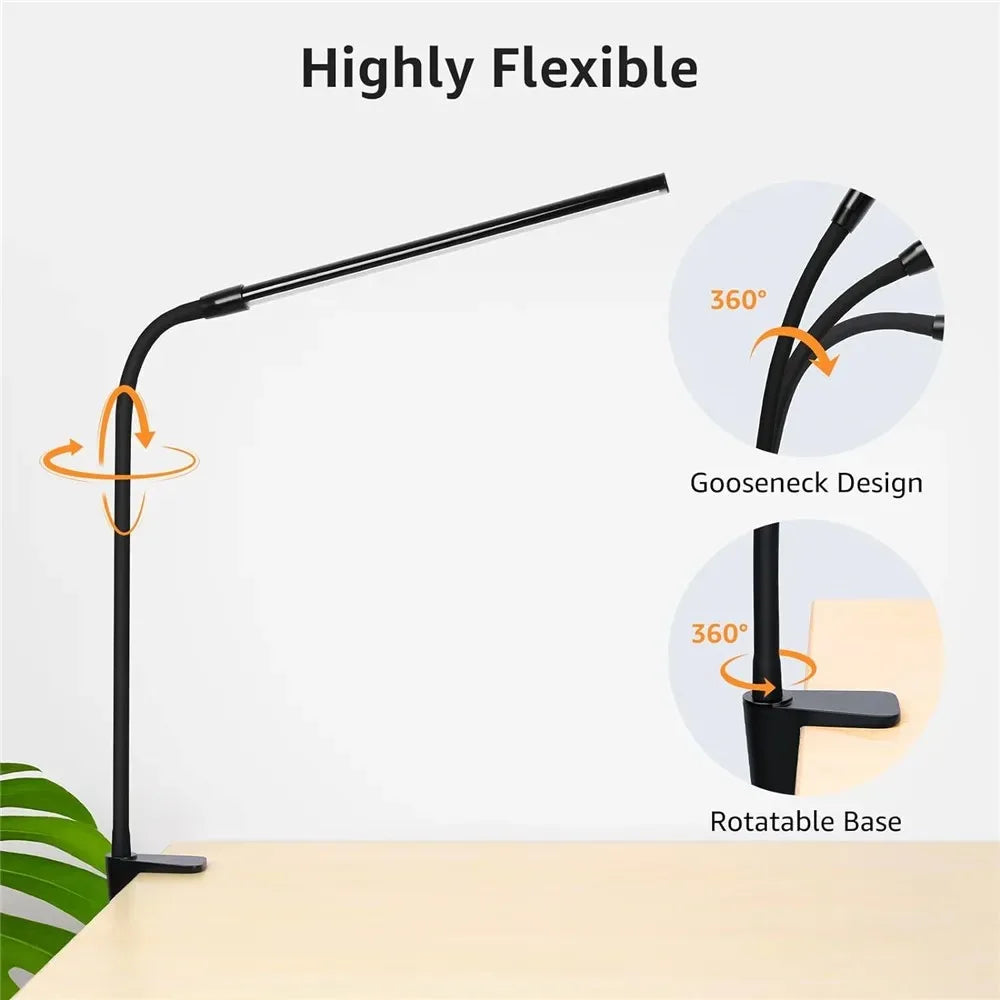 Double Single Head Led Clip Desk Lamp Dimmable Computer Table Lamps Monitor Light Architect Table Lamp for Office Reading Lights