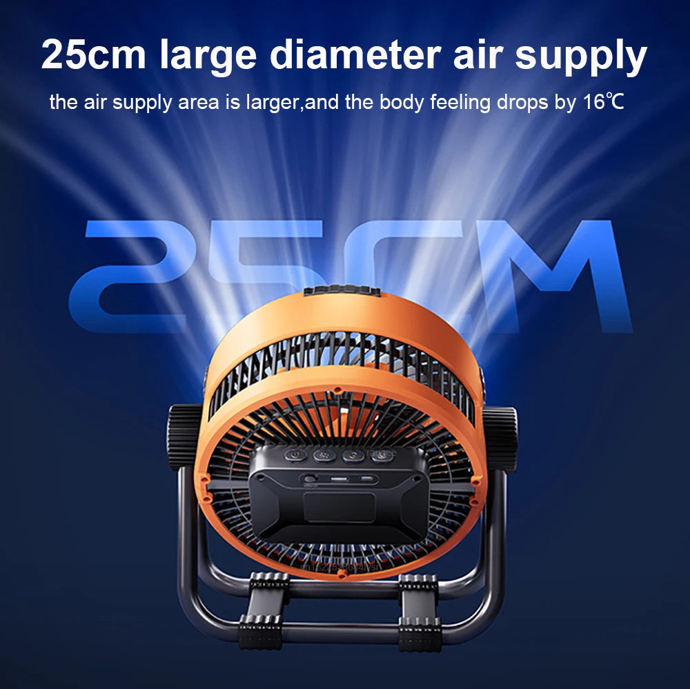 Camping Ceiling Fan 20000mAh Rechargeable USB Fan with Power Bank and LED Light Hook Air Circulators Wireless Ceiling Fan