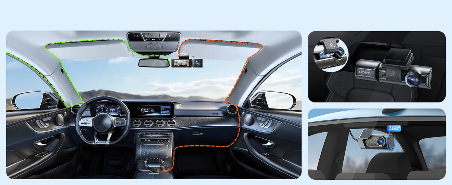 AZDOME M550 Pro Dash Cam 4K+1080P Built-in GPS 5G WiFi 3.19" IPS Screen Camera for Cars IR Night Vision 24H Parking Mode