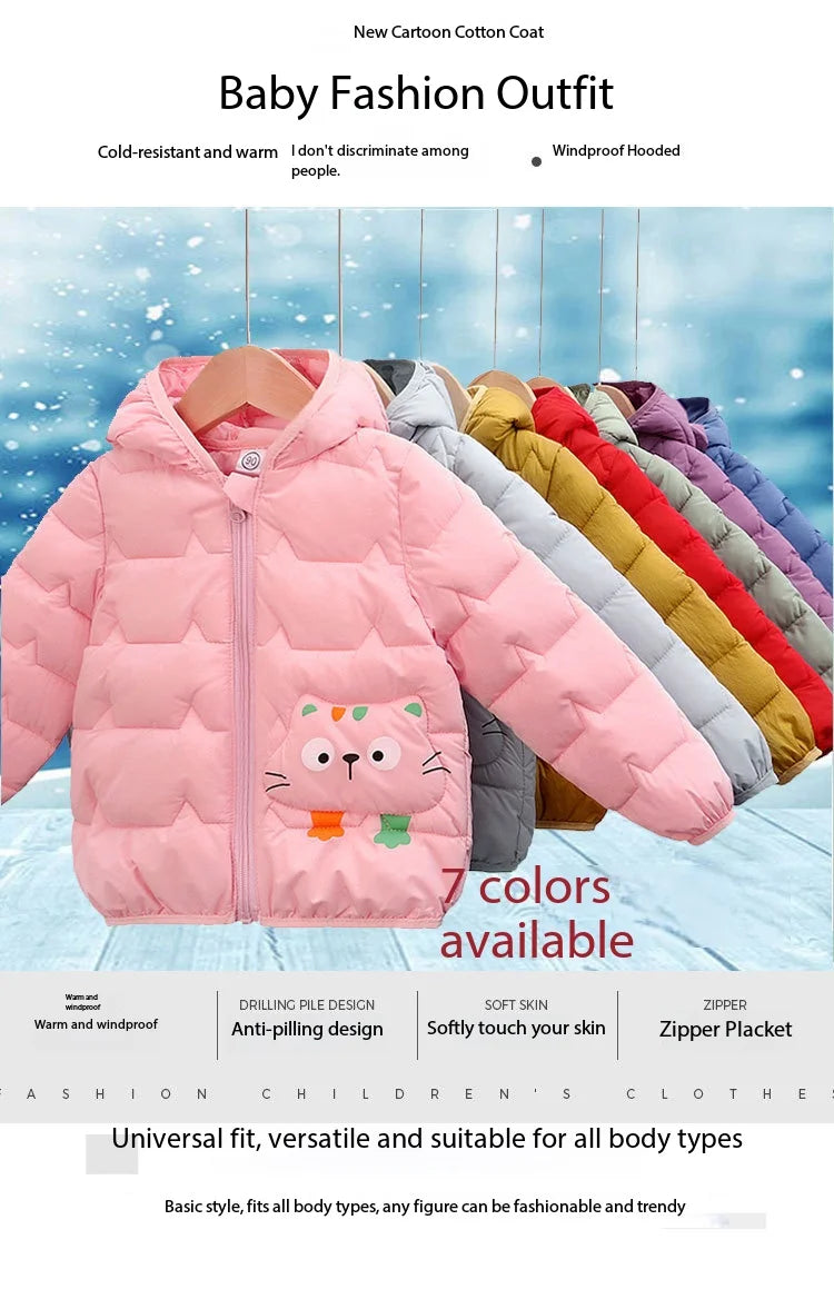 Baby Children Coats Winter Thick Jackets For Boys Warm Plush Thicken Outerwear For Girls Fur Hooded Jacket Kids Clothes Snowsuit