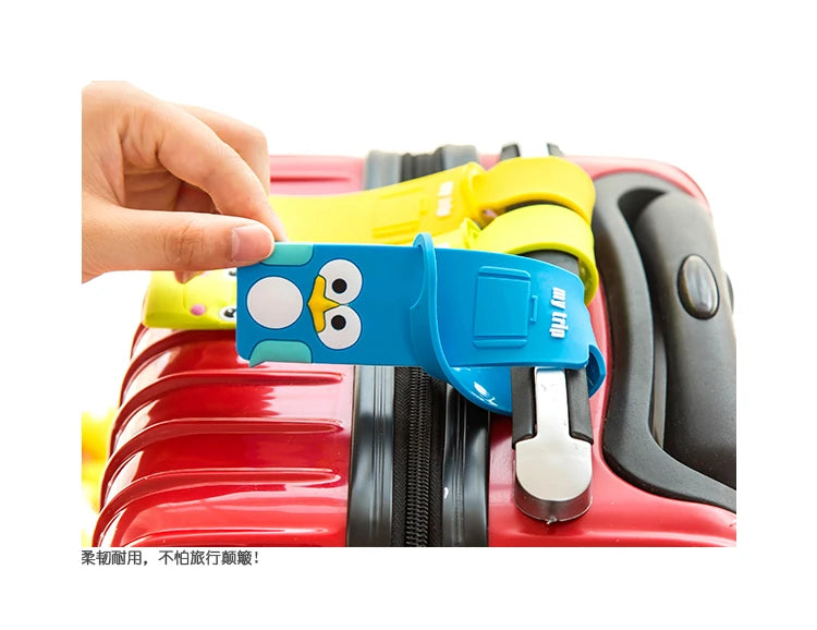 Fashion Travel Accessories Cute Animals Strip Luggage Tag Silicone Suitcase ID Addres Holder Baggage Boarding Tag Portable Label