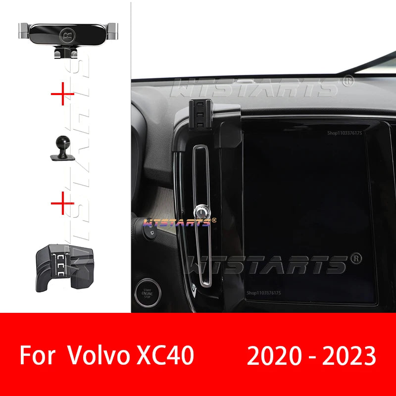 For Volvo XC40 2020-2023 Adjustable Car Phone Holder Mobile Mount Gravity GPS Rotatable Navigation  Bracket Car Accessories