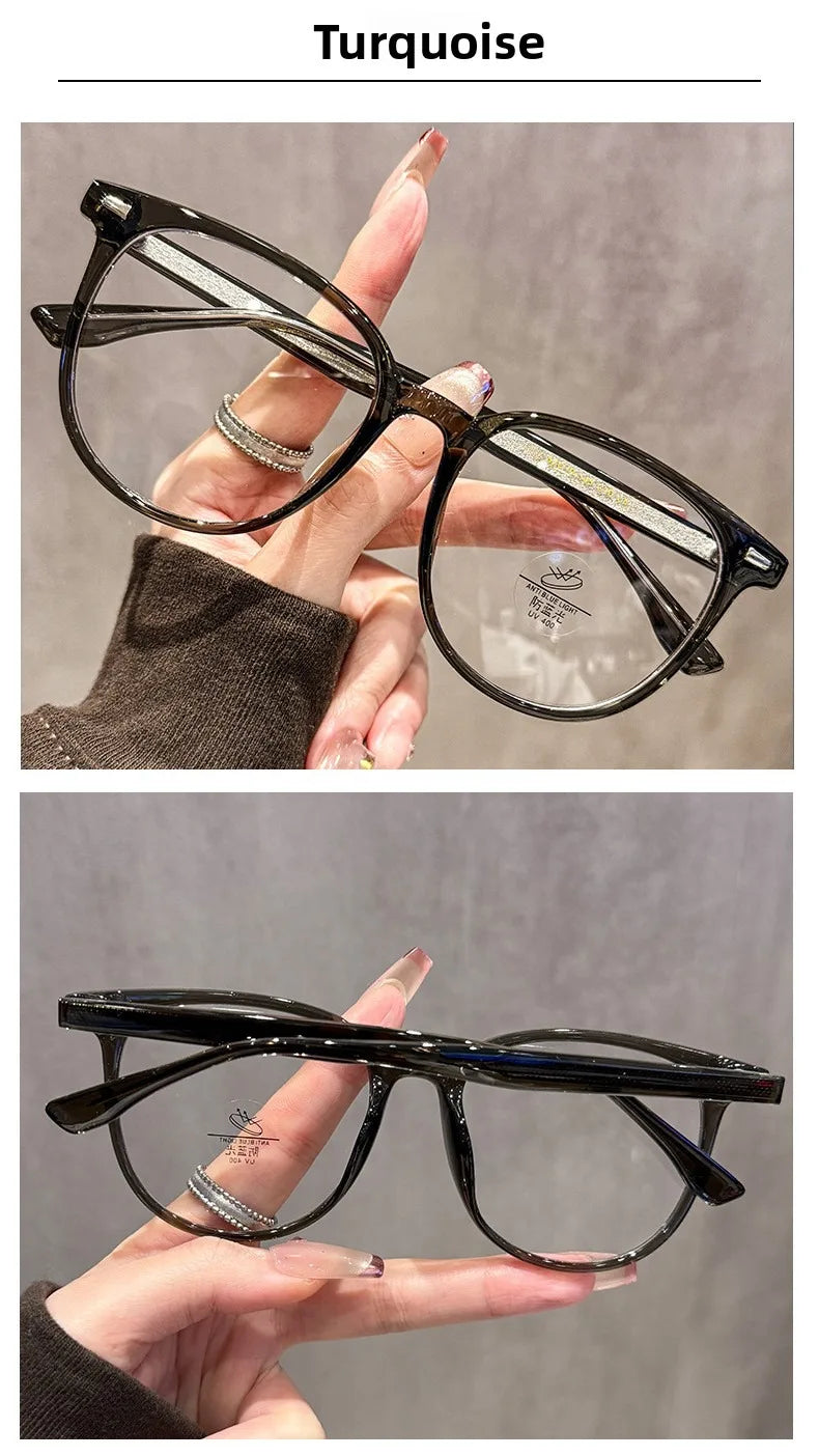 EYORA Minimalist Square Round Reading Glasses for Women Photochromic Anti Blue Light Intelligent Progressive Multifocal Lenses