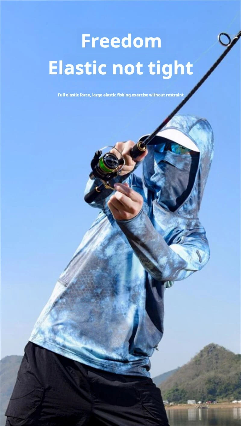 Summer men's camouflage sunscreen clothes fishing clothes lightweight and breathable quick drying clothes outdoor Road Clothing