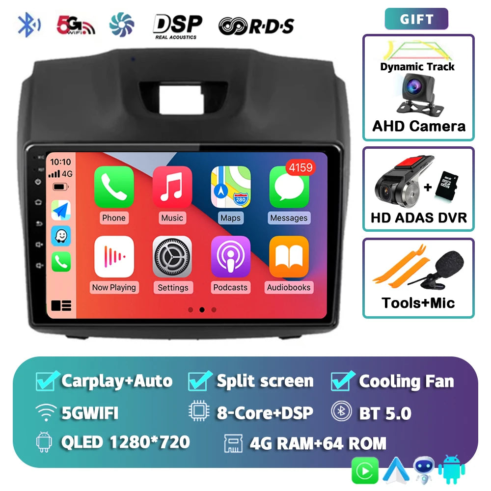 Android 15 Carplay For Chevrolet Holden S10 TRAILBLAZER COLORADO ISUZU DMAX GPS Car Radio Audio Multimedia Player Stereo Audio