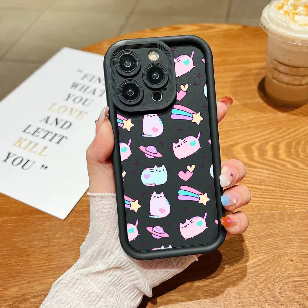 Funny Lovely Pusheen Cat Phone Case For Xiaomi Mi 15 14 13 12 11 Lite Poco M6 X7 X6 F4 F5 X3 X4 X5 C40 GT Pro Ultra 4G 5G Cover