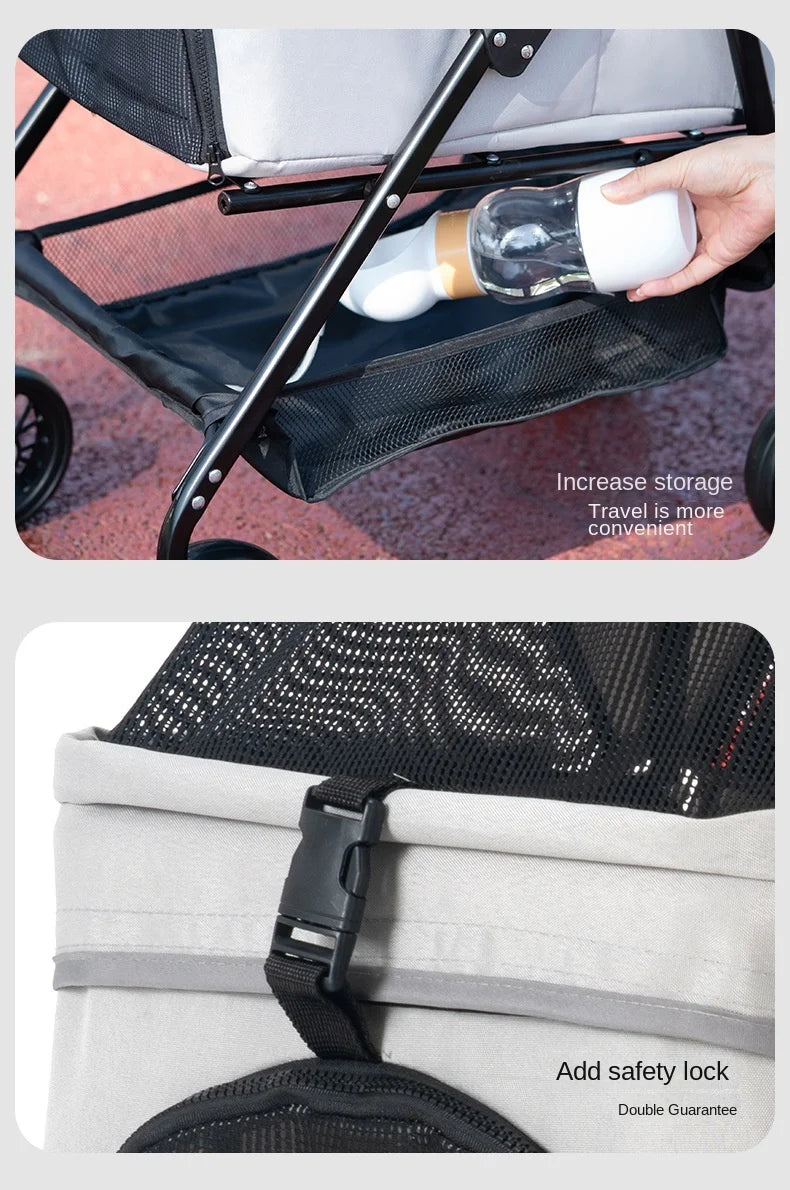 Pet Cart, Dog, Cat, Teddy Baby Stroller, Small Pet Cart, Lightweight and Foldable for Outdoor Travel