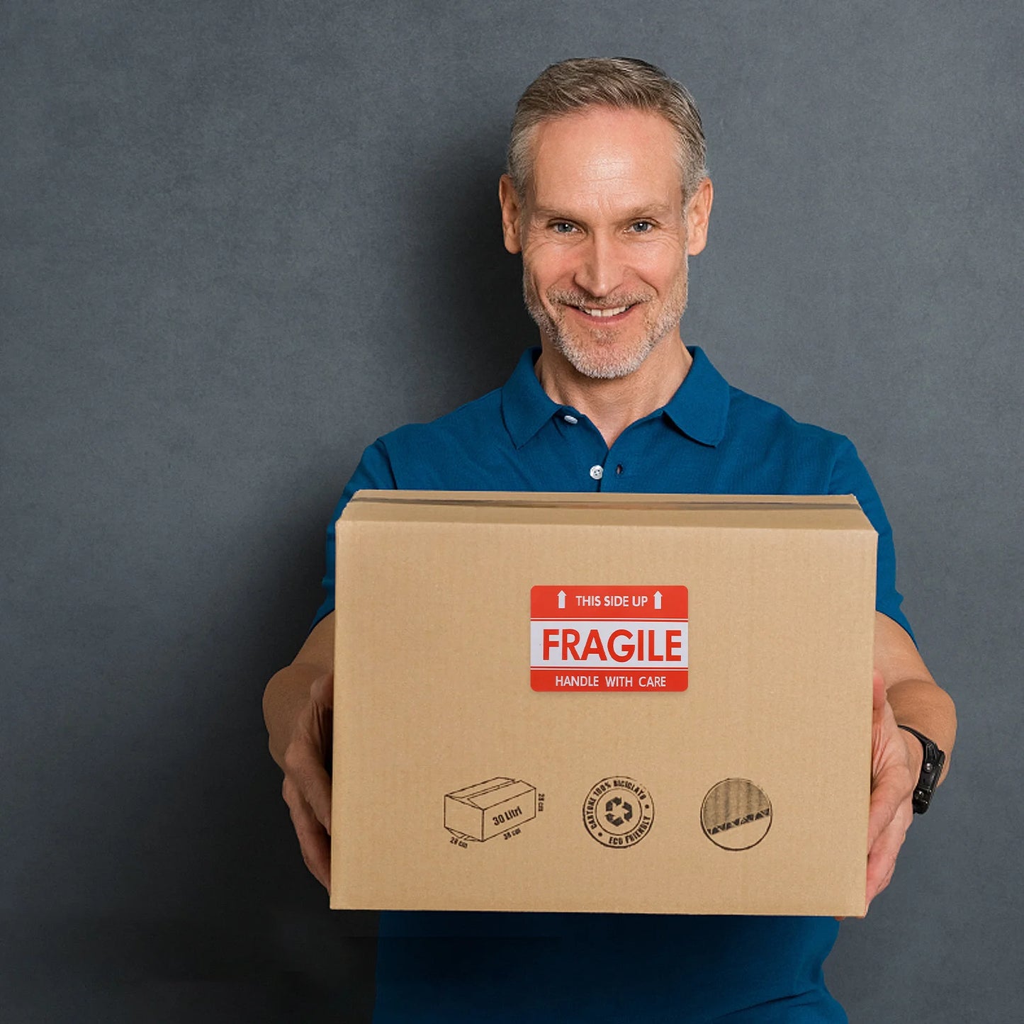 Roll Red Fragile Shipping Stickers High Visibility Adhesive Fragile Label Stickers for Moving Packaging Logistics