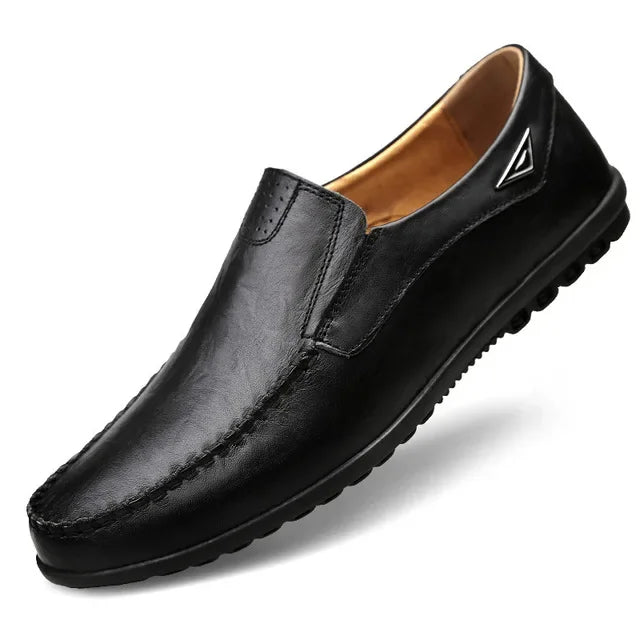 New Genuine Leather Men Casual Shoes Luxury Brand Mens Loafers Moccasins Breathable Slip on Black Driving Shoes Big Size 47