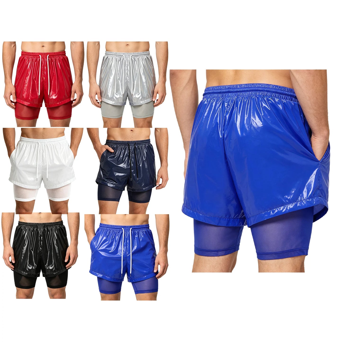 Men Leak-proof Diaper Cover Shorts Mesh Liner Waterproof Double Layer Shorts Swimming Suit Nursing Special Needs Reusable Briefs