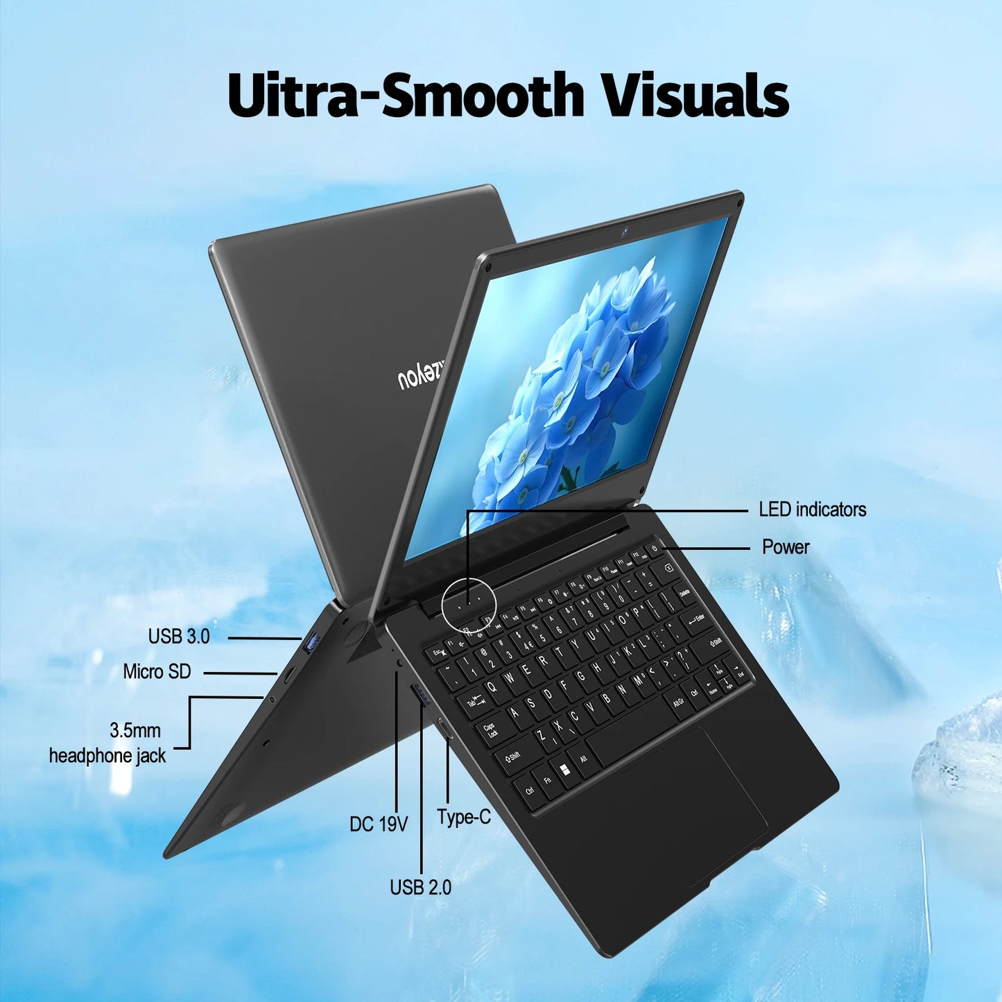 11.6inch Laptop N4000Cpu 64Gb Ddr4+64Gb Emmc Supports Ssd Expansion of 512Gb, Supports Bluetooth, Wifi, Tf Memory Card, HDMI
