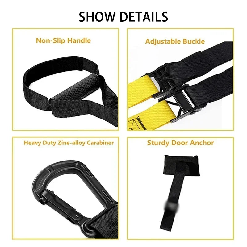 P3-2 & P3-3 Trx Adjustable Suspension Training Belt - Multi-Purpose Resistance Band for Yoga, Fitness & Strength Workouts
