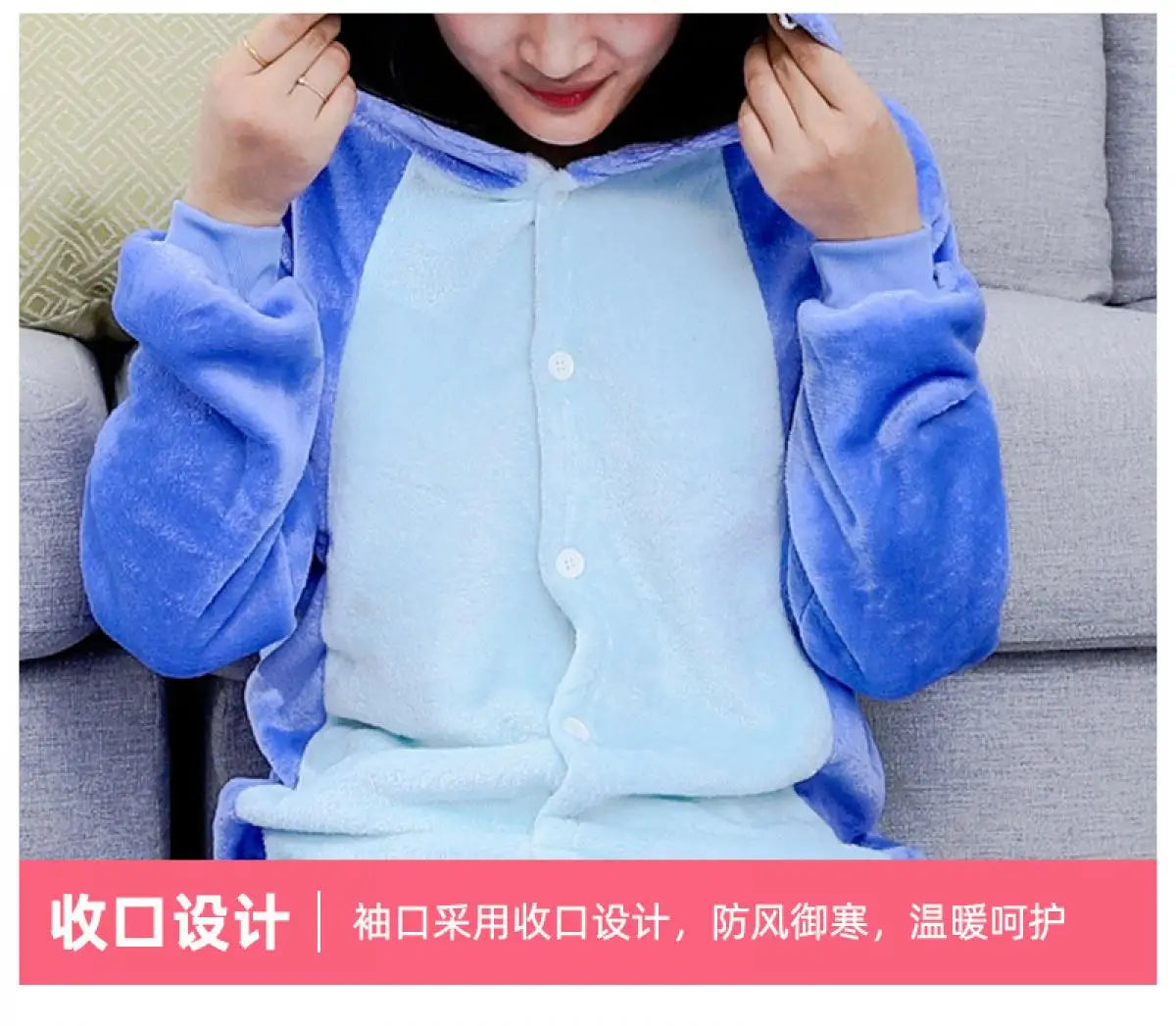 Stitch Animal Onesie Pajamas Warm Winter Sleepwear For Couples Students Performance Costume Cute Cartoon