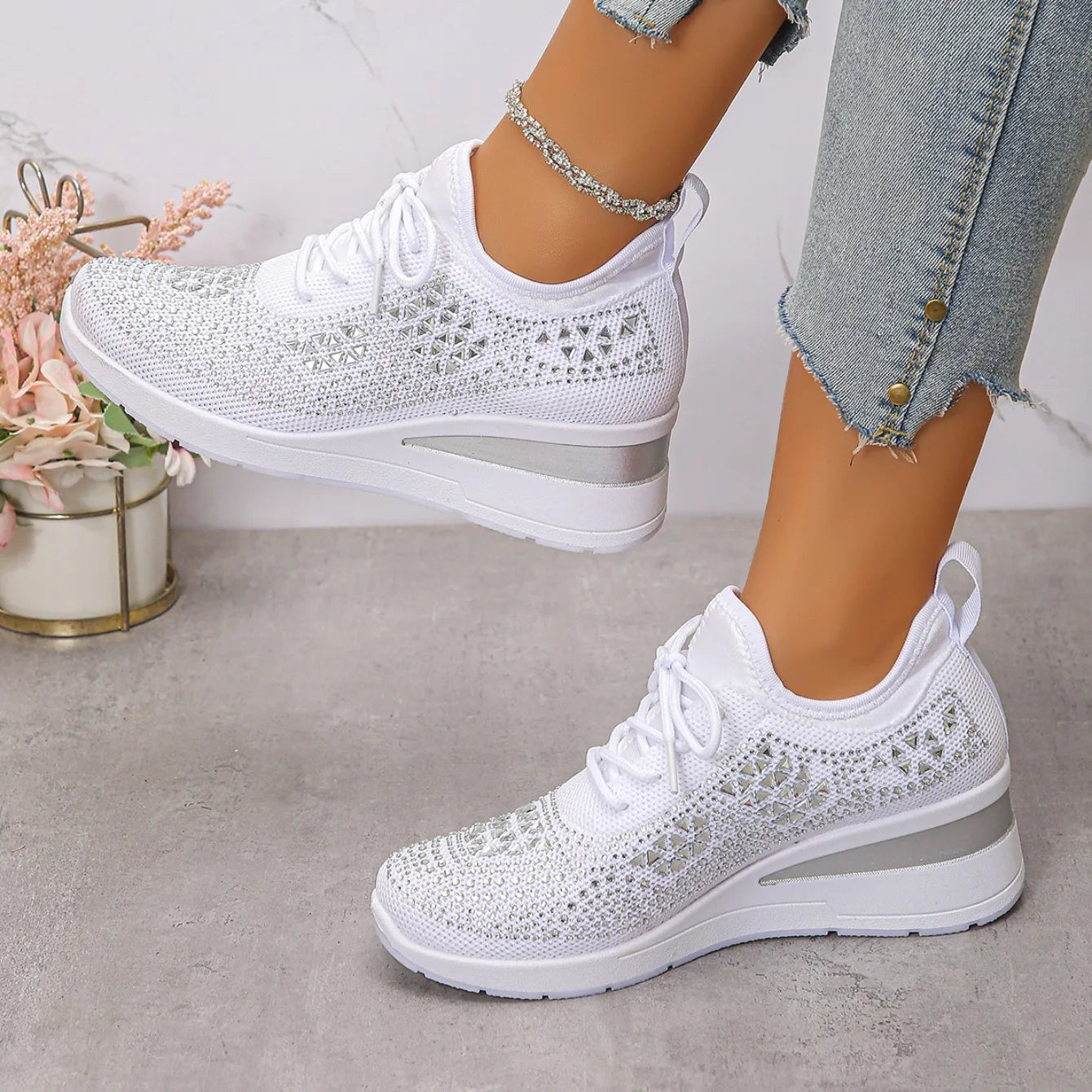 Women Sneakers 2025 New Mesh Outdoor Platform Sneakers Women Wedges Thick Bottom Breathable Casual Tennis Vulcanize Shoes Women