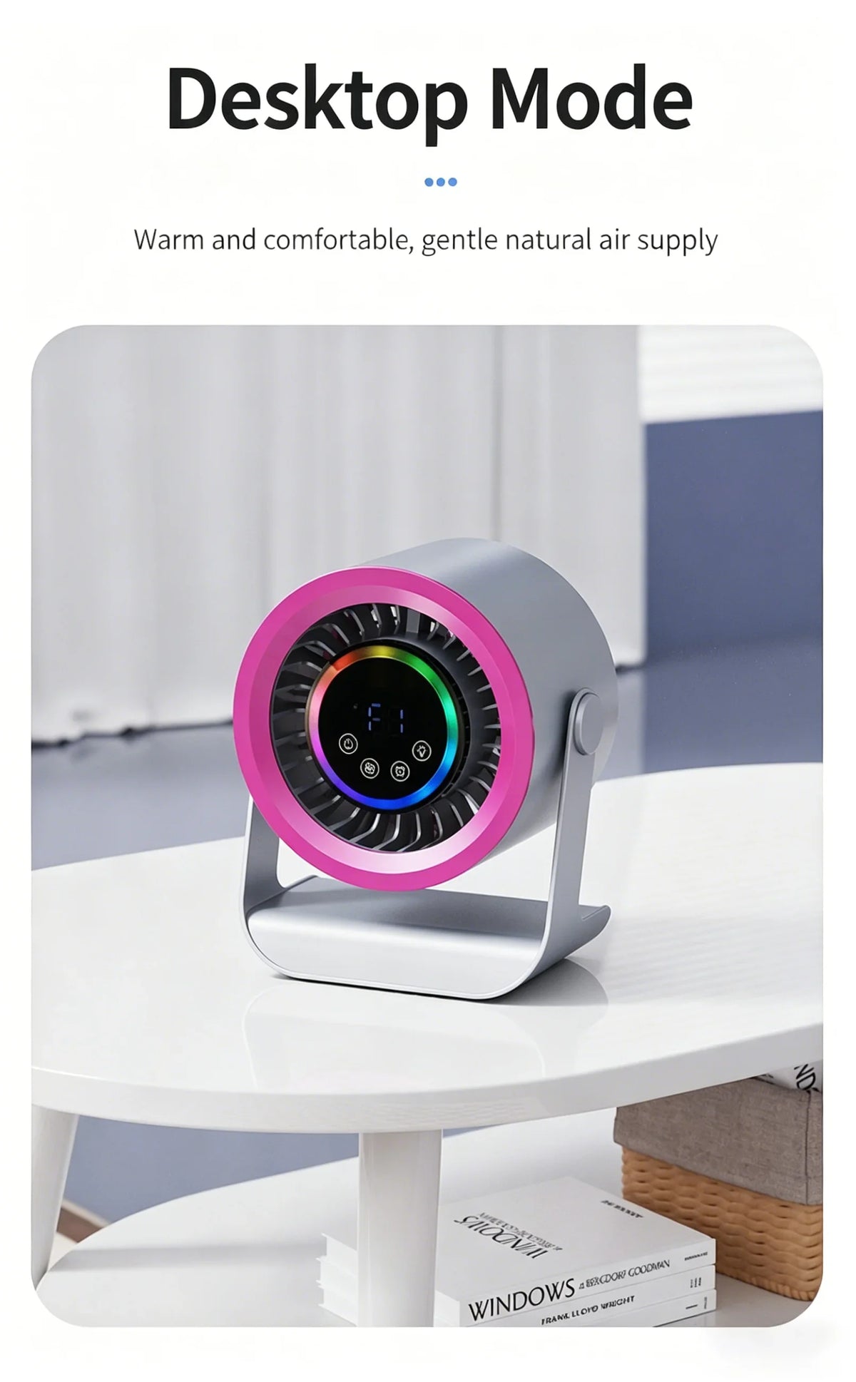 Hot-Selling New Air-Conditioning Circulating Mini Fan With Touch Control And Digital Display, Suitable For Dormitory Bed, Silent