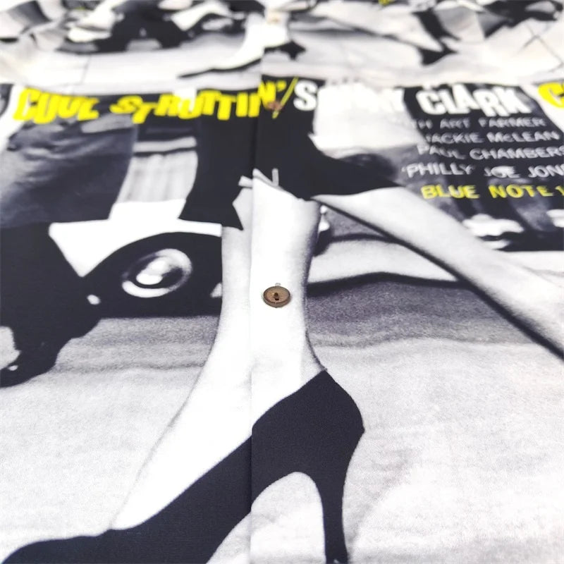 High-end Summer WACKO MARIA Solid Color Cursive wackomaria Embroidery Logo Simple Hawaii Short Sleeve Shirt