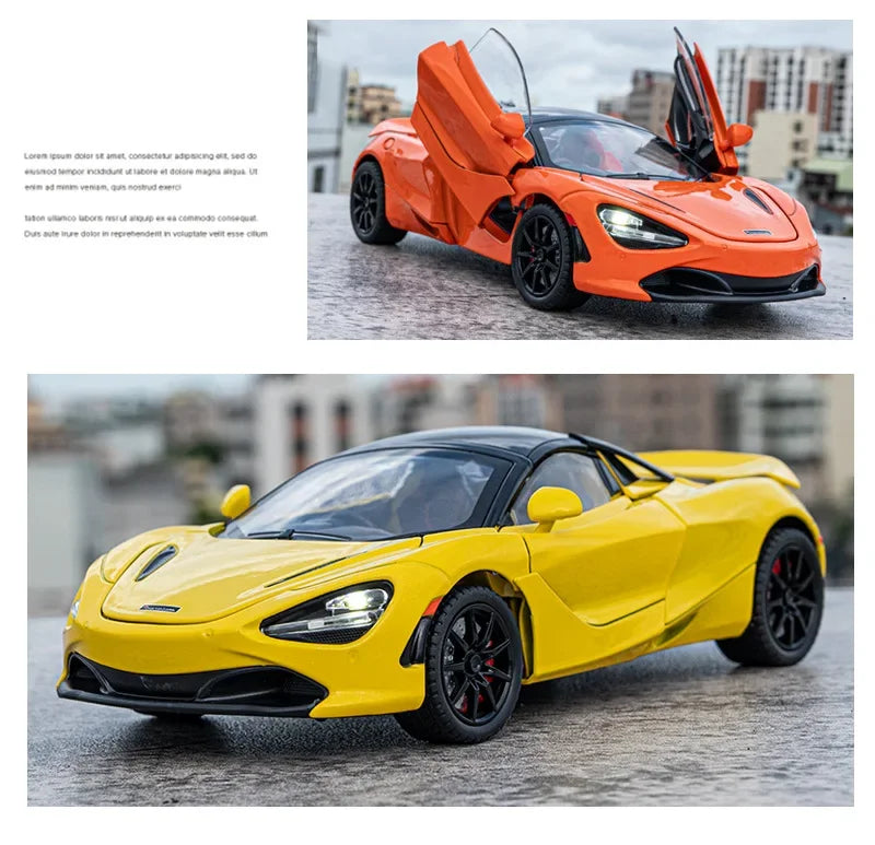 1:24 McLaren 720S Racing Car Model Diecast Metal Sports Car Model Simulation Sound And Light Collection Childrens Toy Gift