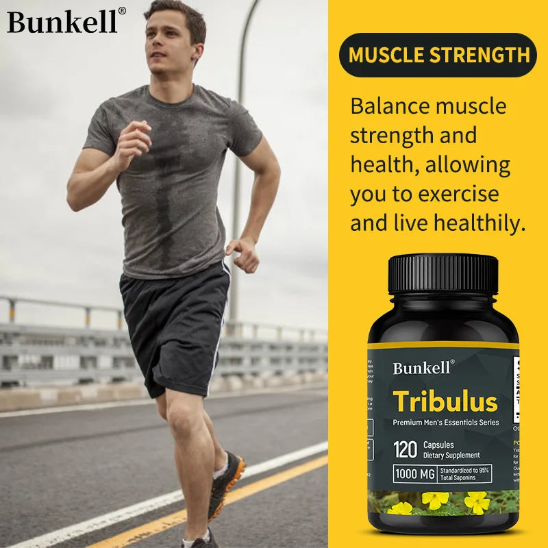 Tribulus Terrestris Capsules - Boosts Energy, Improves Mood, Enhances Endurance and Athletic Performance - 120 Capsules
