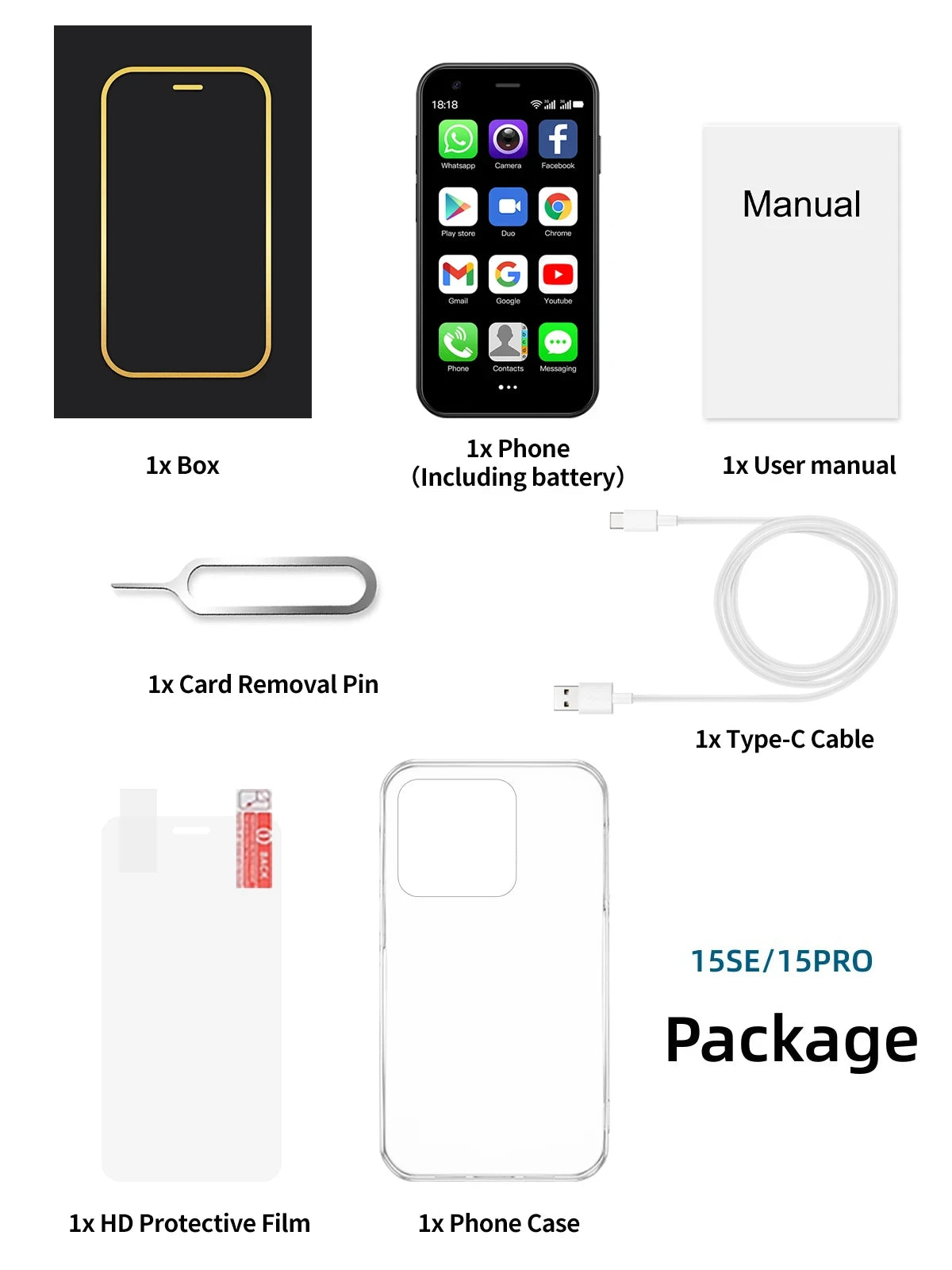 Hot Selling Mini Smartphone 3G WCDMA 3.0"Display Dual SIM Android System WiFi GPS 2GB+16GB Play Store Small Portable Smart Phone