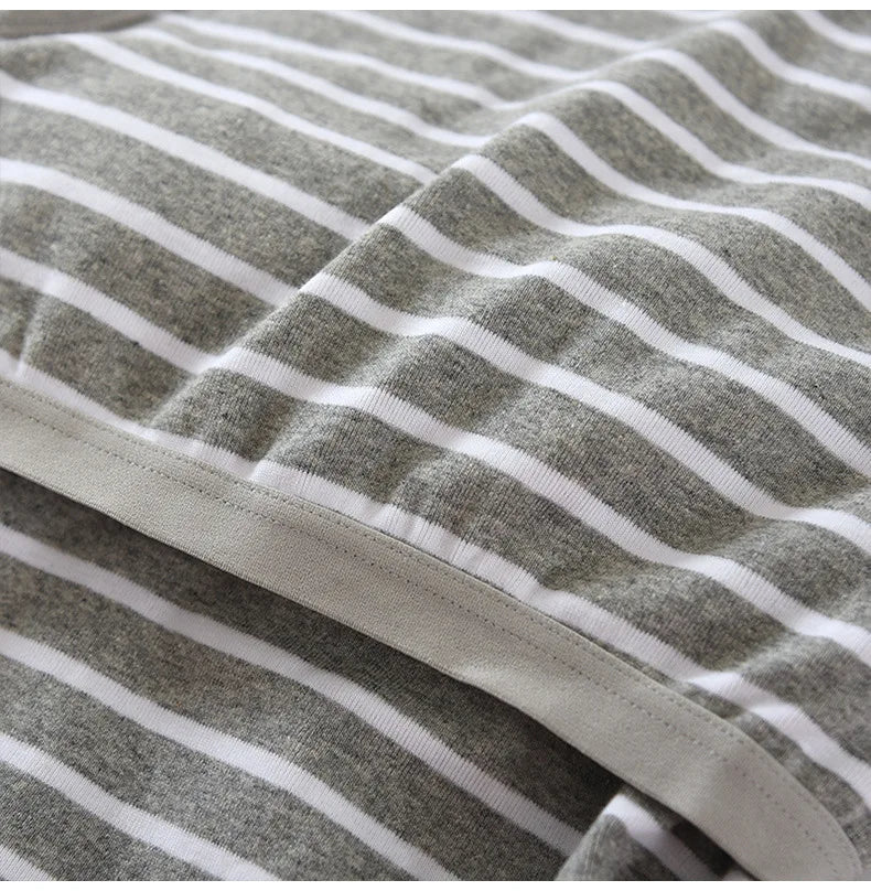 One Piece Pajamas Tops For Women New Fashion Striped Sleeveless Summer Sleepwear Shirt Slim Cotton Chest Pad Sleep T-Shirts