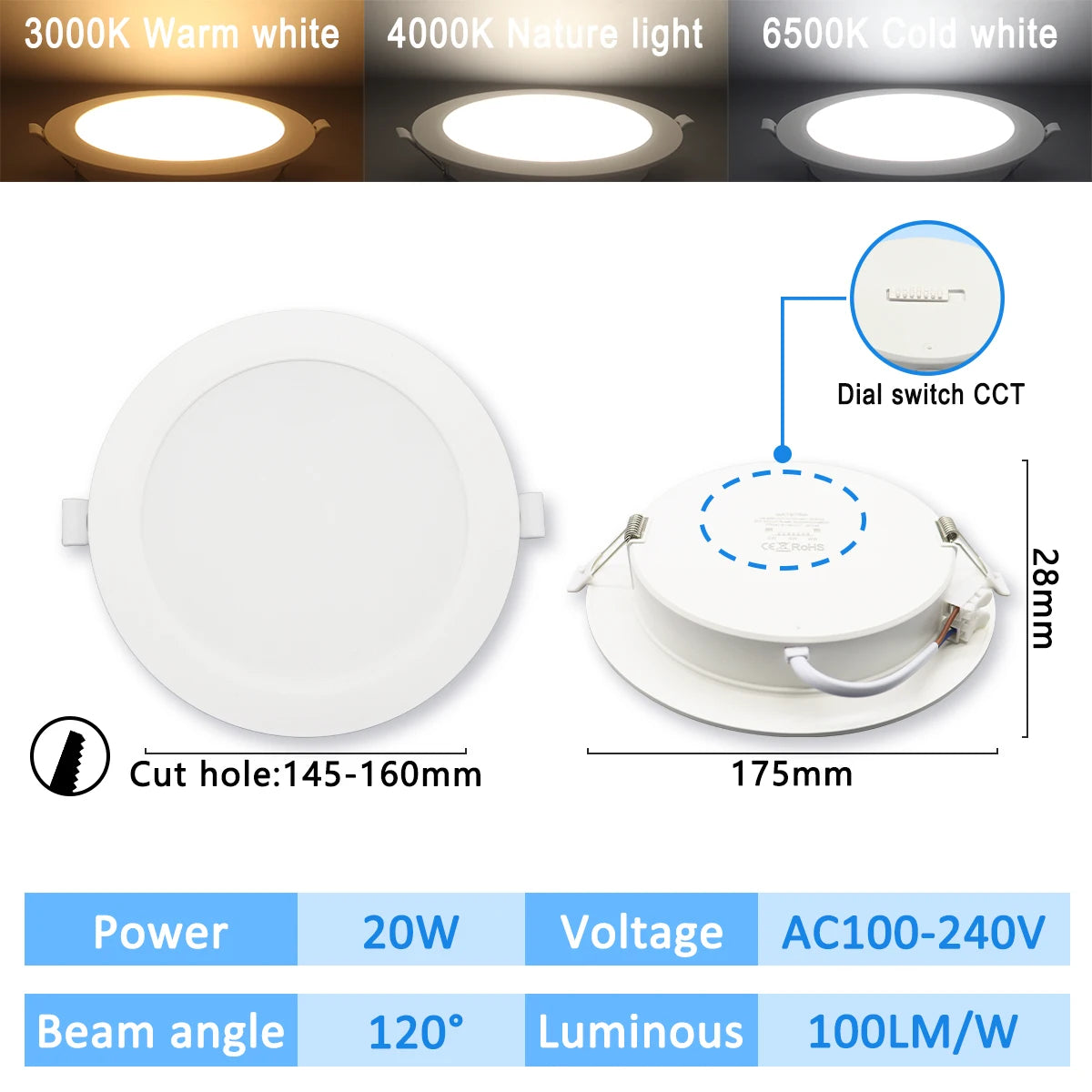 1-10pcs Led Surface Mounted Spot Downlight CCT 3000/4000/6500K Anti-glare Ceiling Lamp Foldable Spotlights for BedRoom Bathroom
