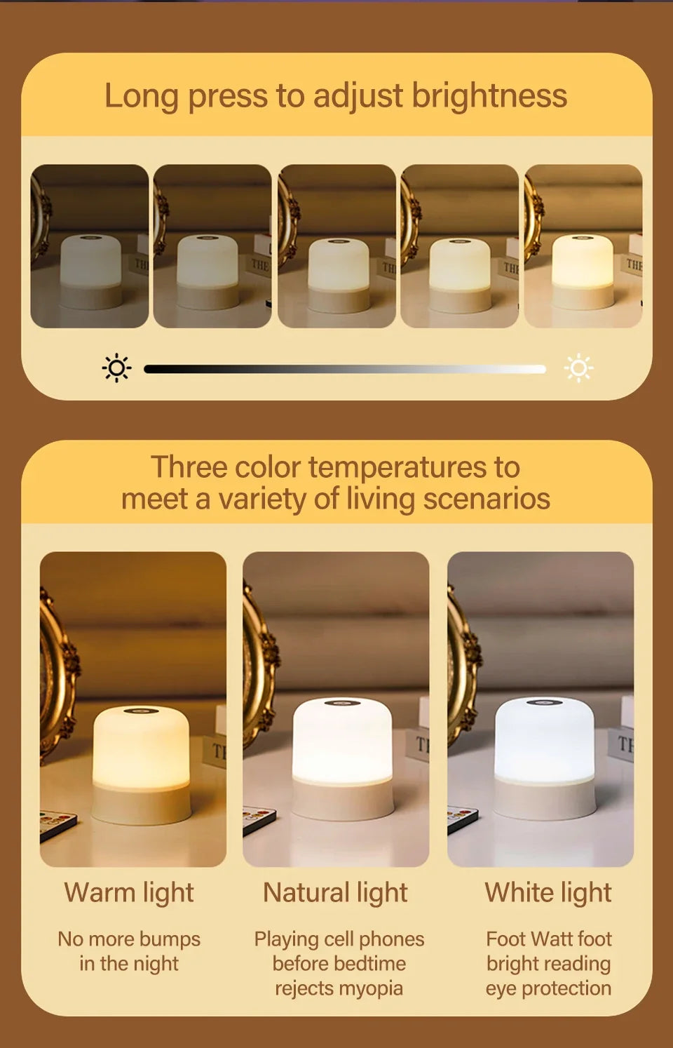LED Table Lamp Touch Bedside Lamp 13 Color Changing Night Light Room Decor Remote Dimmable Rechargeable Bedside Night Lamp