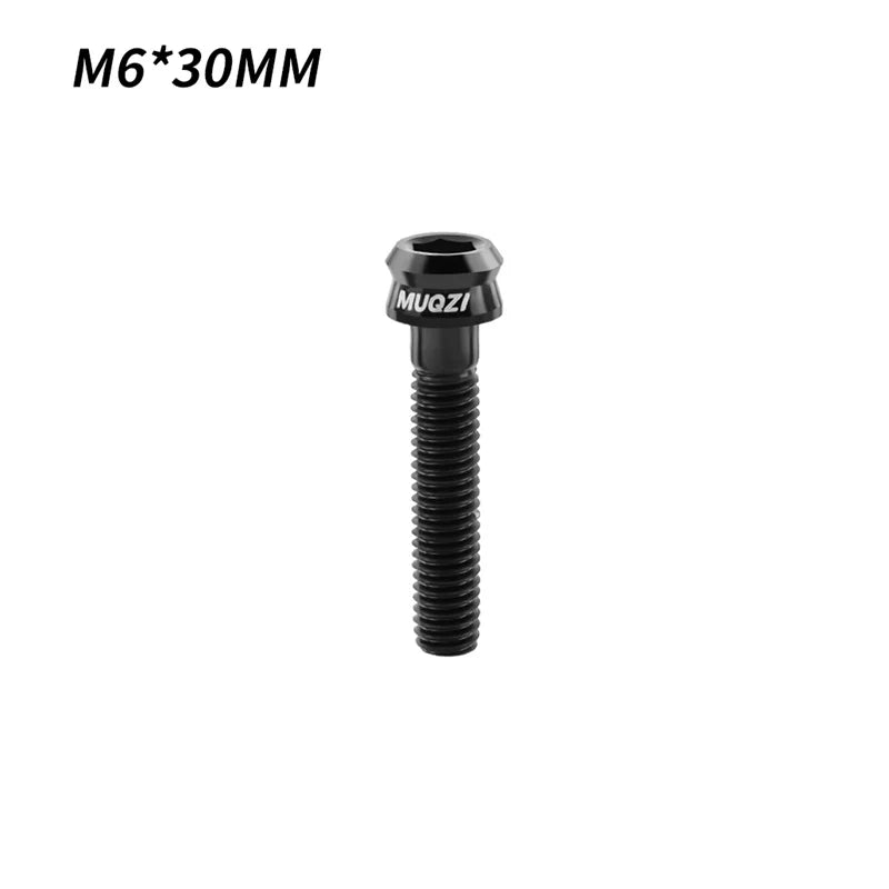 MUQZI Bike M6 Titanium Alloy Stem Top Cap Screw M6x35mm M6x30mm Super Light MTB Road Bicycle Headset Top Cap Bolt