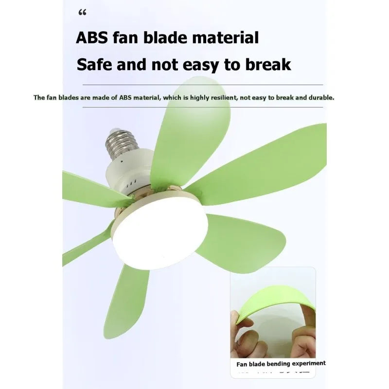 B89B-E27 Base 30W Ceiling Fan With Remote Control LED Light Intelligent Silent Fan For Bedroom And Living Room